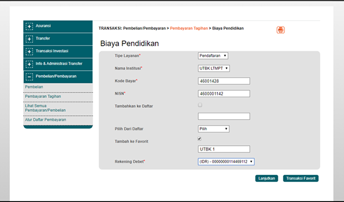 Kode Bayar dan NISN